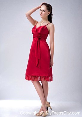 Short Wine Red Sheath Homecoming Dress with Spaghetti Straps