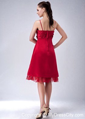 Short Wine Red Sheath Homecoming Dress with Spaghetti Straps