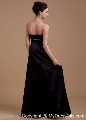 A-Line Strapless Taffeta Long Homecoming Dress with Bowknot