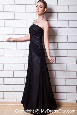 Empire Black Beading One Shoulder Chiffon Homecoming Dress