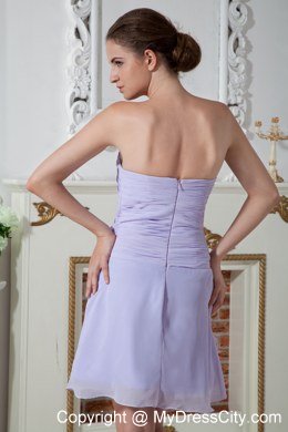 Knee-length Lilac Homecoming Dress with Hand Made Flowers