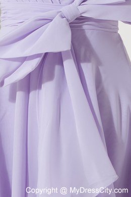 Lilac Mini Sweetheart Chiffon Homecoming Dress with Bowknot