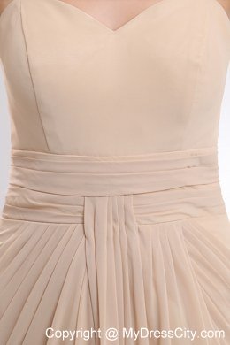 Chiffon Champagne Brush Homecoming Dress with Straps Ruched