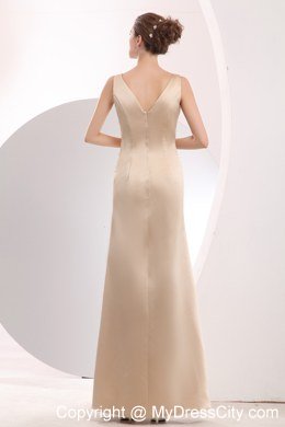 Champagne Satin Empire Ruched Homecoming Dress with Straps