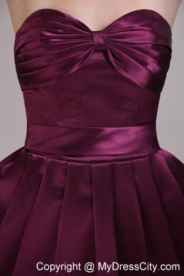 Burgundy Sweetheart Mini Taffeta Ruched Homecoming Dress