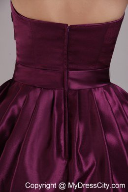 Burgundy Sweetheart Mini Taffeta Ruched Homecoming Dress