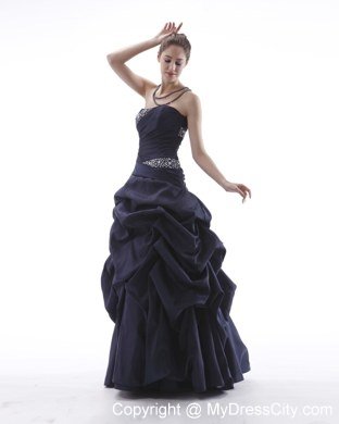 Purple strapless Pick-ups and Beading Prom Gowns for Party