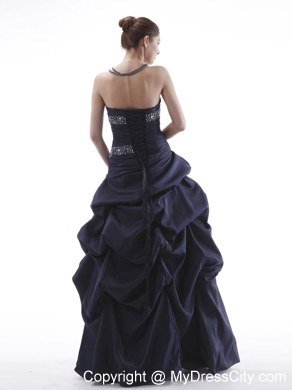 Purple strapless Pick-ups and Beading Prom Gowns for Party