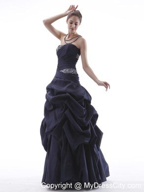 Purple strapless Pick-ups and Beading Prom Gowns for Party