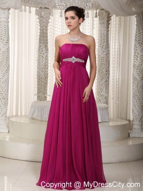 Popular Strapless Chiffon Beading Purple Prom Dress for Women