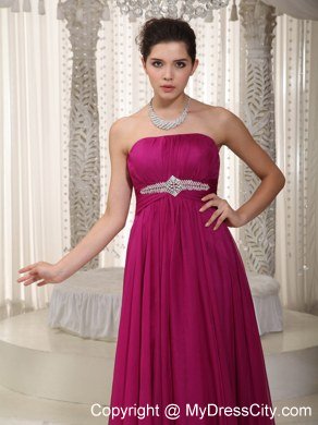 Popular Strapless Chiffon Beading Purple Prom Dress for Women