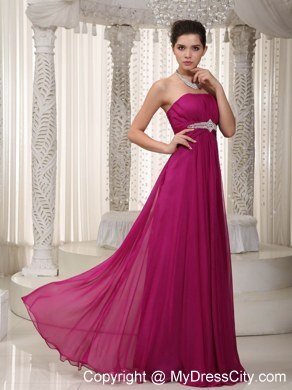 Popular Strapless Chiffon Beading Purple Prom Dress for Women