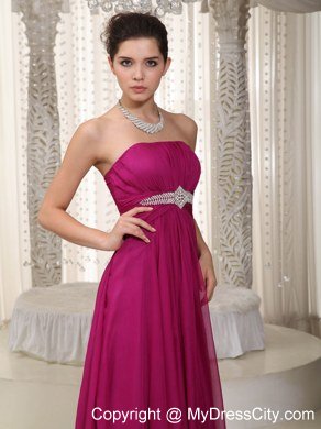 Popular Strapless Chiffon Beading Purple Prom Dress for Women