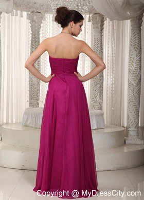 Popular Strapless Chiffon Beading Purple Prom Dress for Women