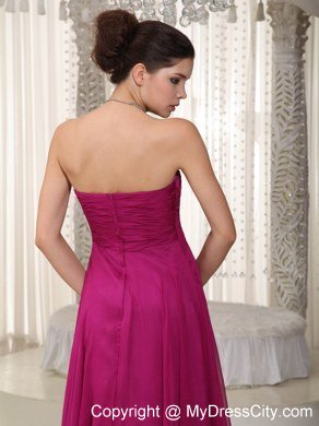 Popular Strapless Chiffon Beading Purple Prom Dress for Women