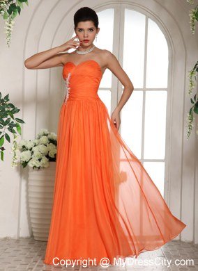 Exquisite Orange Red Sweetheart Appliques Prom Dress Online