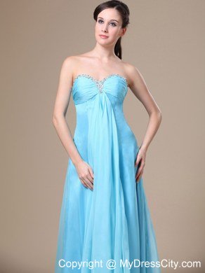 Baby Blue Sweetheart Chiffon Prom Gown for Women in Party