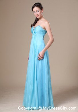 Baby Blue Sweetheart Chiffon Prom Gown for Women in Party