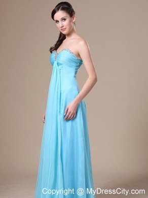 Baby Blue Sweetheart Chiffon Prom Gown for Women in Party