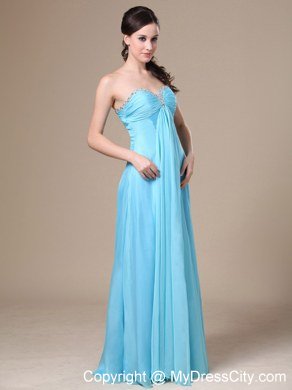 Baby Blue Sweetheart Chiffon Prom Gown for Women in Party