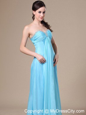 Baby Blue Sweetheart Chiffon Prom Gown for Women in Party