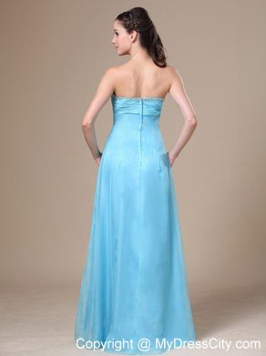 Baby Blue Sweetheart Chiffon Prom Gown for Women in Party