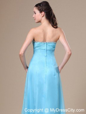 Baby Blue Sweetheart Chiffon Prom Gown for Women in Party