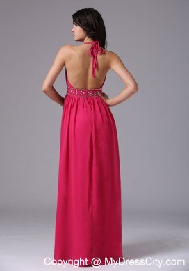 Cheap Coral Red Halter Backless For 2013 Junior Prom Dress for Girl