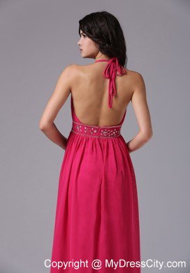 Cheap Coral Red Halter Backless For 2013 Junior Prom Dress for Girl