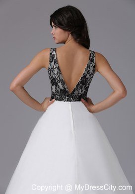 Custom Made V-neck A-line Lace For 2013 Prom Dress With Backless