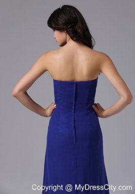 Strapless Peacock Blue For Prom Gown With Ruches Beading on Sale