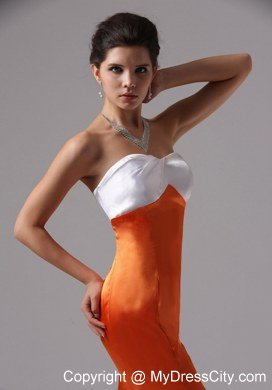 2013 Mermaid Orange Red Taffeta For 2013 Prom Dress with Long