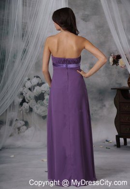 Ruched and Bowknot Decorate Bust Purple For 2013 Prom Dress