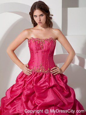 Custom Made Pick Ups and Beaded Coral Red Dresses For Sweet 16