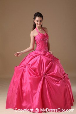 Hottest Style Halter Beading Hot Pink Dress For 2013 Sweet 16 On Sale