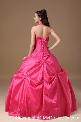 Hottest Style Halter Beading Hot Pink Dress For 2013 Sweet 16 On Sale