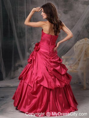 New Style Strapless Beading and Pick Ups Coral Red Quinceanera Dresses