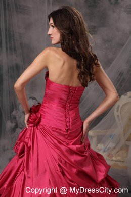 New Style Strapless Beading and Pick Ups Coral Red Quinceanera Dresses