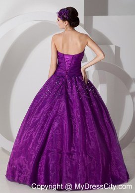 New Arrival Strapless Beaded Dark Purple Quinceanera Gowns For 2013