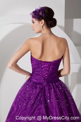 New Arrival Strapless Beaded Dark Purple Quinceanera Gowns For 2013