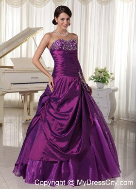 Hottest Style Sweetheart Appliques Purple Sweet 15 Dresses With Beading