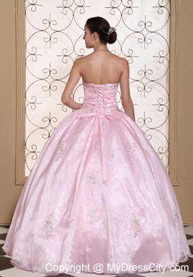 Pretty Sweetheart Beaded Baby Pink Quinceanera Gowns For Cheap