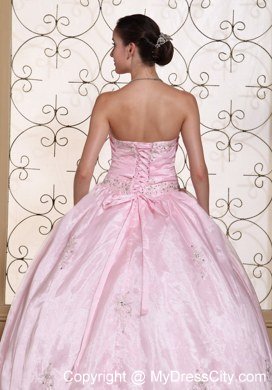 Pretty Sweetheart Beaded Baby Pink Quinceanera Gowns For Cheap