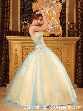 Elegant Sweetheart Beaded Quinceanera Gowns With Satin and Tulle