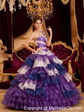 Perfect Princess One Shoulder Flower Layers Dress for Sweet 16