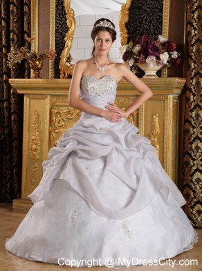 Pick Up and Beading Grey Sweetheart Quinceanera Dress Under 300