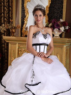 Strapless White Appliques 2013 Spring Quinceanera Dresses Under 300