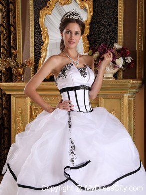 Strapless White Appliques 2013 Spring Quinceanera Dresses Under 300