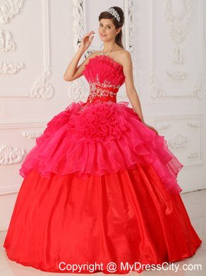 Prom Dress with Cool Neckline Beaded Red Quinceanera Dress