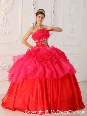 Prom Dress with Cool Neckline Beaded Red Quinceanera Dress